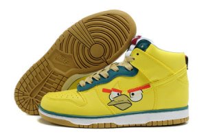 Yellow-Nikes-Angry-Birds-High-Tops-Dunks-Shoes